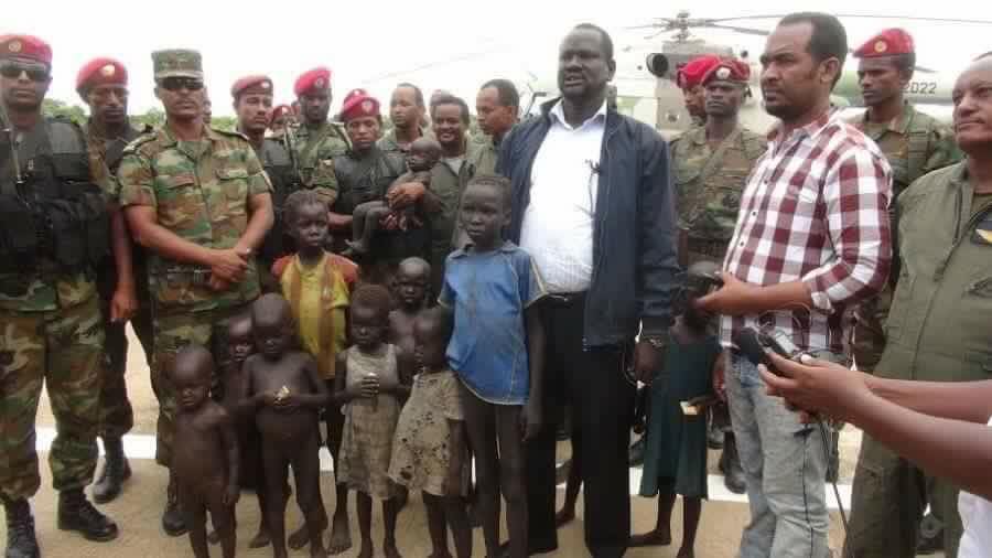 Relief appeared in Gambella as some kids made it back to the Ethiopian soil